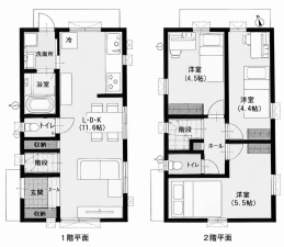 鹿児島市武、中古一戸建ての間取り画像です