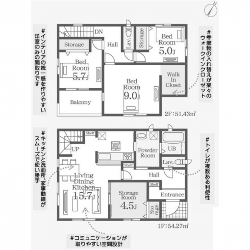 鹿児島市東谷山、新築一戸建ての間取り画像です