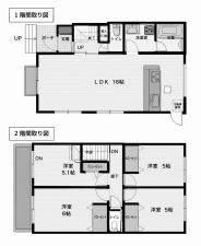 鹿児島市田上、中古一戸建ての間取り画像です