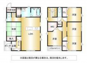 鹿児島市常盤、中古一戸建ての間取り画像です