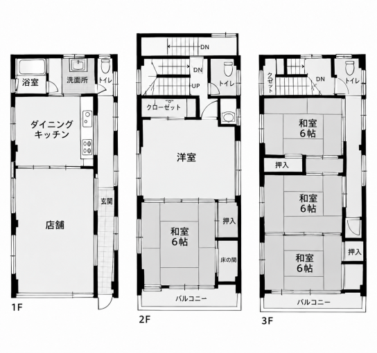鹿児島市南林寺町、中古一戸建ての間取り画像です