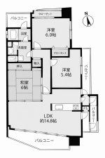 鹿児島市与次郎、中古マンションの間取り画像です
