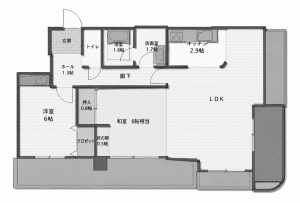 鹿児島市堀江町、中古マンションの間取り画像です