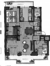 鹿児島市鴨池新町、中古マンションの間取り画像です