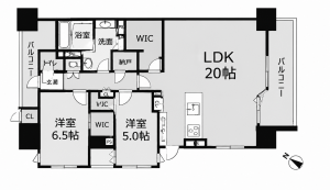 鹿児島市照国町、中古マンションの間取り画像です