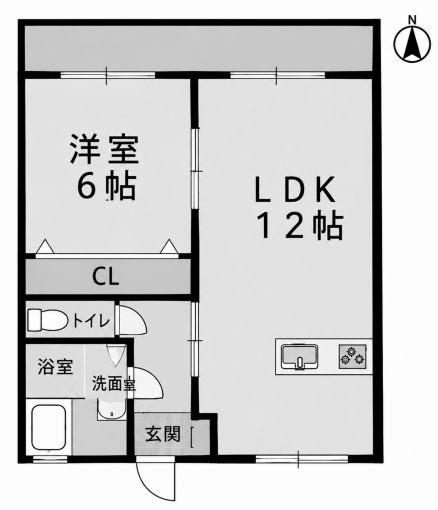 鹿児島市日之出町、収益物件/マンションの間取り画像です