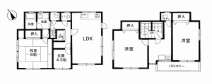 鹿児島市原良、中古一戸建ての間取り画像です