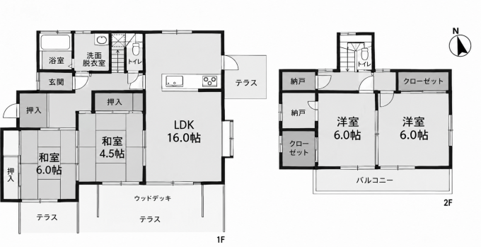 鹿児島市皇徳寺台、中古一戸建ての間取り画像です