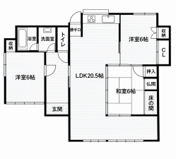 鹿児島市山田町、中古一戸建ての間取り画像です