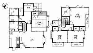 鹿児島市中山、中古一戸建ての間取り画像です
