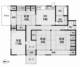 鹿児島市坂之上、中古一戸建ての間取り画像です