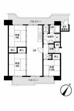 鹿児島市鴨池新町、中古マンションの間取り画像です