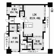 鹿児島市武、中古マンションの間取り画像です