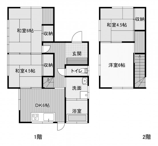 鹿児島市清和、中古一戸建ての間取り画像です