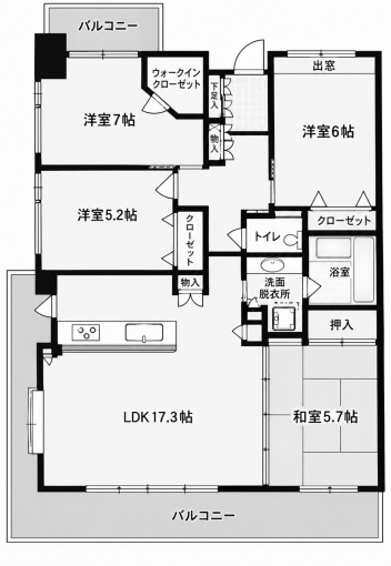 鹿児島市堀江町、中古マンションの間取り画像です