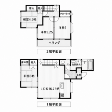 鹿児島市西陵、中古一戸建ての間取り画像です