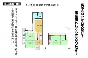 高山市春日町、中古一戸建ての間取り画像です