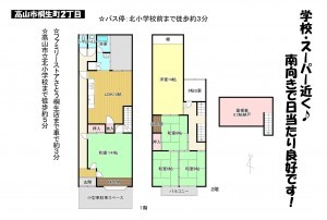 高山市桐生町、中古一戸建ての間取り画像です