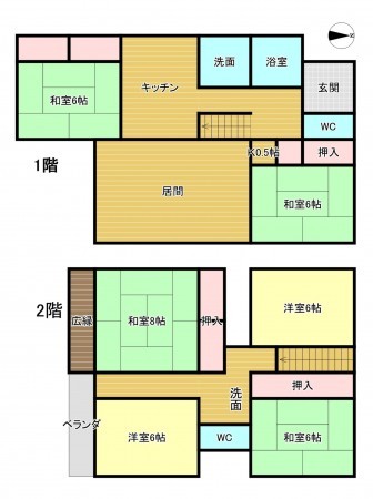 羽島市上中町沖、中古一戸建ての間取り画像です