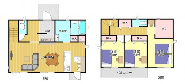 羽島市正木町須賀、中古一戸建ての間取り画像です