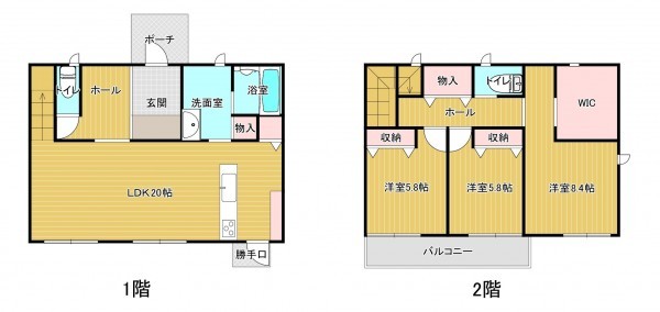 羽島市正木町須賀、中古一戸建ての間取り画像です