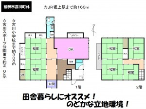 飛騨市、中古一戸建ての間取り画像です