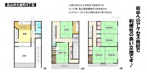 高山市大新町、中古一戸建ての間取り画像です