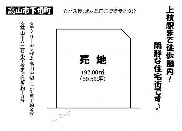 高山市下切町、土地の間取り画像です