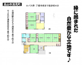 高山市清見町牧ケ洞、中古一戸建ての間取り画像です
