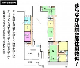 飛騨市古川町金森町、中古一戸建ての間取り画像です