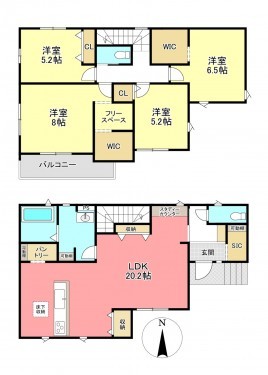 物件画像 一戸建て千葉市若葉区大宮台間取り