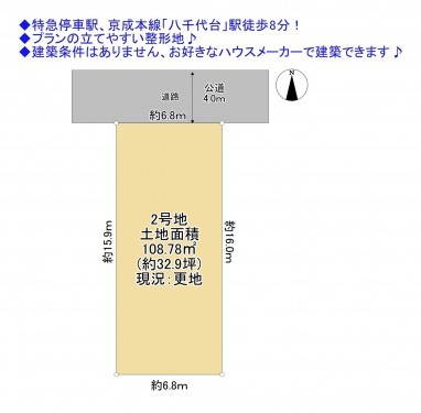 物件画像 土地八千代市八千代台北間取り