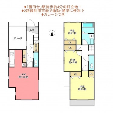 物件画像 一戸建て八千代市勝田台間取り