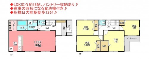 物件画像 一戸建て船橋市坪井西間取り