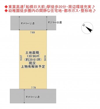 物件画像 土地船橋市松が丘間取り