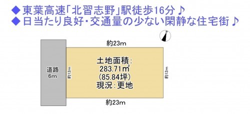 物件画像 土地船橋市習志野台間取り