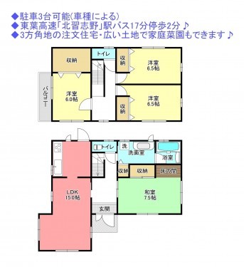 物件画像 一戸建て船橋市古和釜町間取り