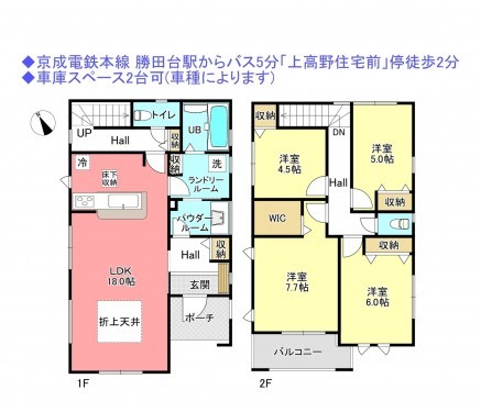 物件画像 一戸建て八千代市上高野間取り