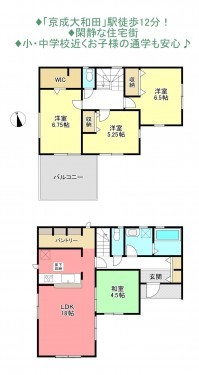 物件画像 一戸建て八千代市大和田間取り