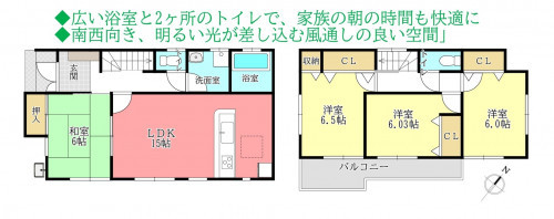物件画像 一戸建て千葉市若葉区西都賀間取り