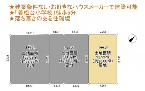 物件画像 土地千葉市若葉区若松台間取り