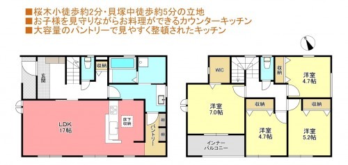 物件画像 一戸建て千葉市若葉区桜木間取り