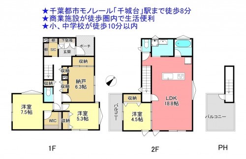 物件画像 一戸建て千葉市若葉区千城台東間取り
