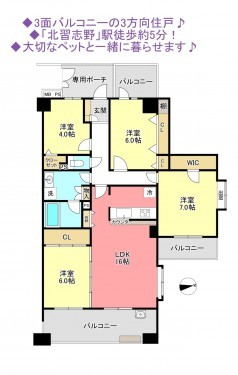物件画像 マンション船橋市習志野台間取り