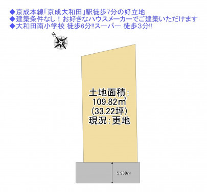 物件画像 土地八千代市大和田間取り