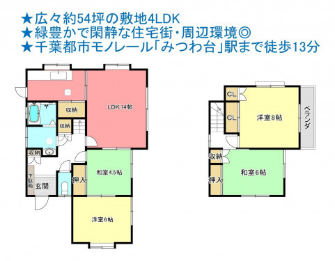 物件画像 一戸建て千葉市若葉区殿台町間取り