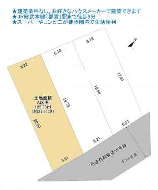 物件画像 土地千葉市若葉区西都賀間取り