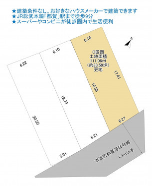 物件画像 土地千葉市若葉区西都賀間取り