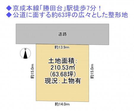 物件画像 土地八千代市勝田台間取り