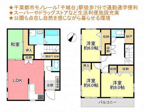 物件画像 一戸建て千葉市若葉区千城台南間取り